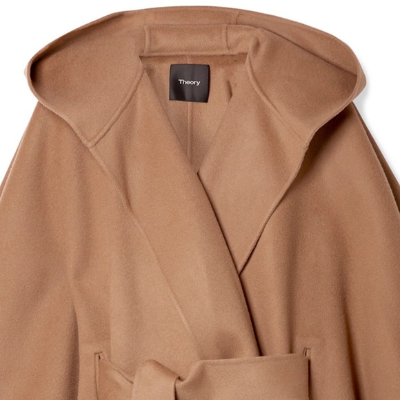 Theory Jackets & Blazers - Theory Cashmere + Wool Belted Hooded Cape